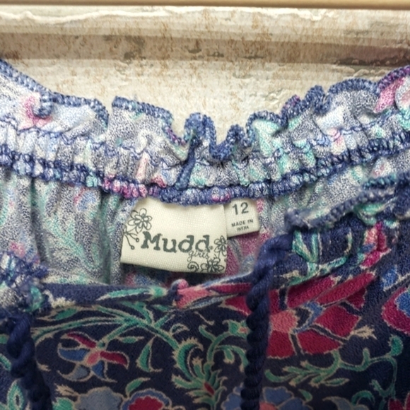 MUDD Boho Floral Open Shoulder Top Size 12 - Picture 5 of 7